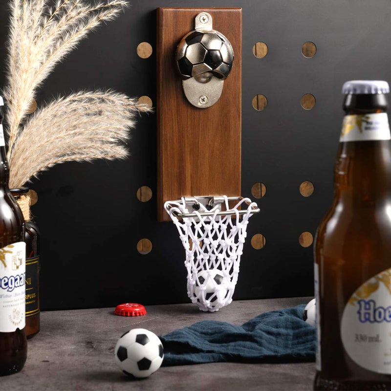Arola Soccer Bottle Opener with Cap Collector Catcher,Magnetic Refrigerator Paste Bottle Openerï¼ŒIdeal Gift for Soccer Fans and Beer Lovers, Use as Bar Decoration - Image 3